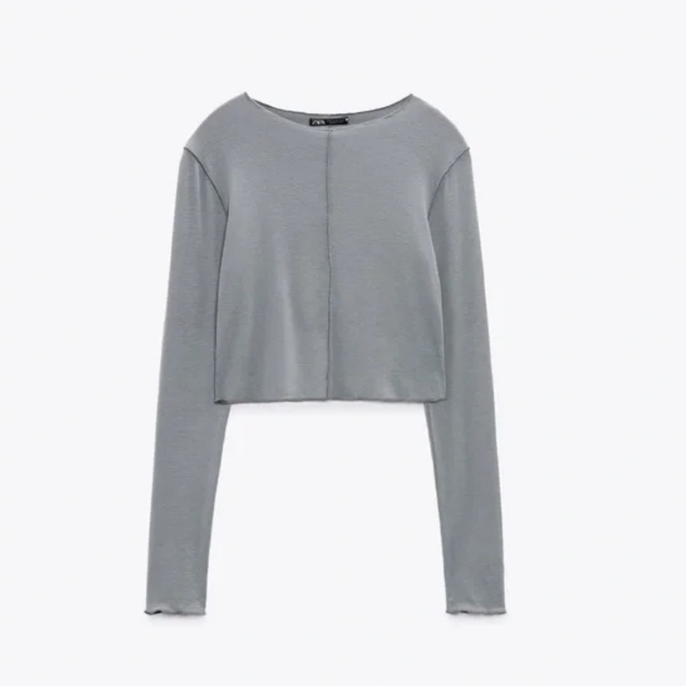 Zara Long sleeve crop top size S